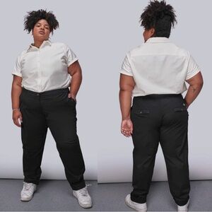 Wildfang The Essential Trouser Full Length Tapered Pants in Black Size 20W NEW